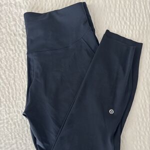 Lululemon Base Pace 28" Navy Leggings, Size 14, Like New- No Piling